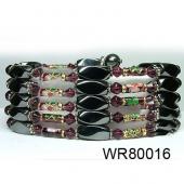 36inch Burgundy Cloisonne ,Crystal,Magnetic Wrap Bracelet Necklace All in One Set